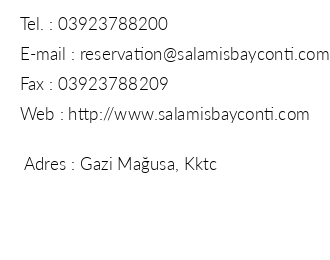 Salamis Bay Conti Resort Hotel iletiim bilgileri
